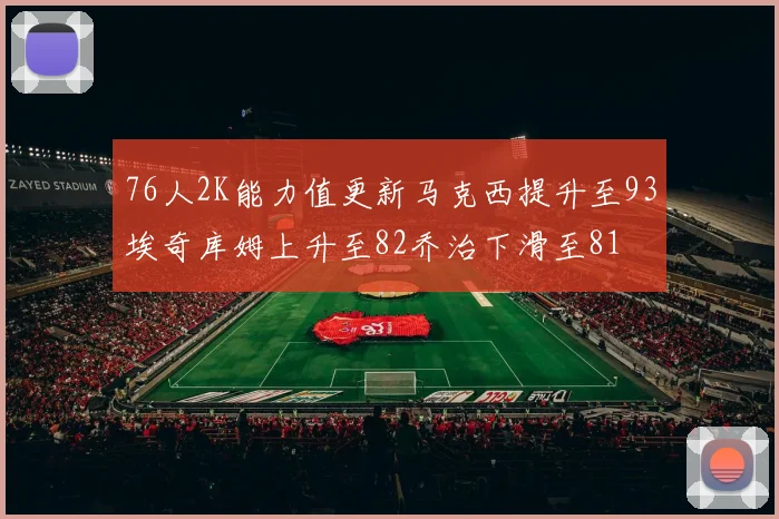76人2K能力值更新马克西提升至93埃奇库姆上升至82乔治下滑至81